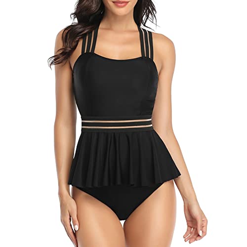 Genérico Mastectomia Bikinis NiñA Dividido Conservador para Mujer BañAdores Reductores Barriga Mujer (Black, S)