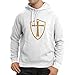lepni.me Sudadera con Capucha Caballeros Templarios - Escudo de los Templarios (Large Blanco Oro)