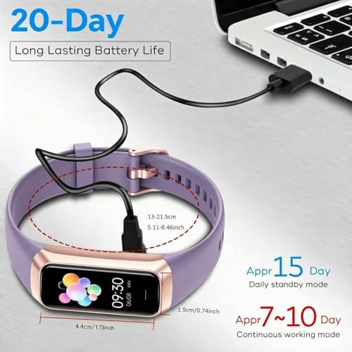 Image of Fitness Tracker, 2026 Smart Band with Heart Rate & Activity Tracker, IP67 Waterproof Smartwatch with Sleep Tracking & Step Counter for Men Women, Orchid Purple