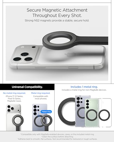 Palo Selfie MagSafe y Funda Trasparente iPhone 17 Pro Spigen Pack 6