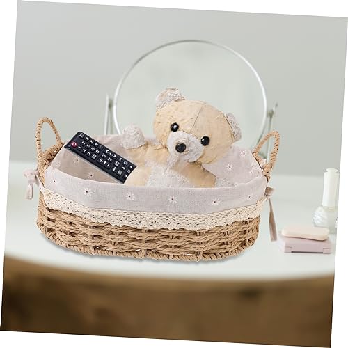 Panier tissé avec doublure pour ranger le bureau désordonné