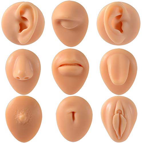 1PC Soft Silicone Body Part Model Human Ear Mouth Eye Tongue Navel Model Display Puncture Display Simulation for Jewelry Display Teaching Tool (1PC Fresh Color Nose) - Thumbnail 4