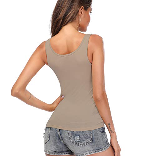 Image of Camisoles for Women with Built in Bra,Basic Yoga Top Layering Tank Top Padded Bra Undershirt(S-3XL)