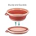 Emiyea Collapsible Wash Basin Set (2 Pack) - Round Portable Foldable Plastic Basins for Laundry, Travel, Camping - Small & Medium Sizes (Orange)