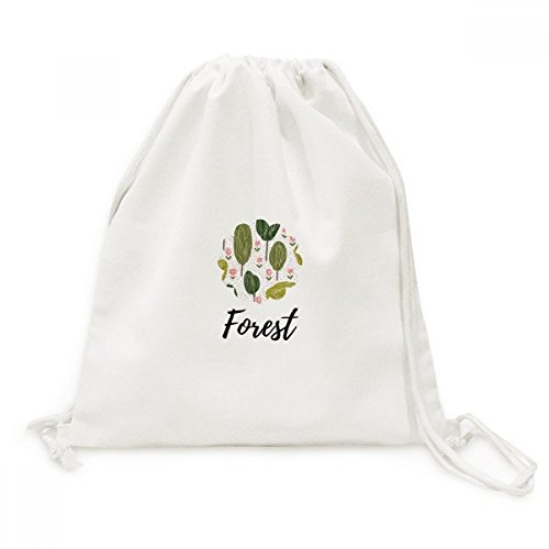Sac cordon Toile motif plantes sac de voyage souple et pochon à dos polyvalent