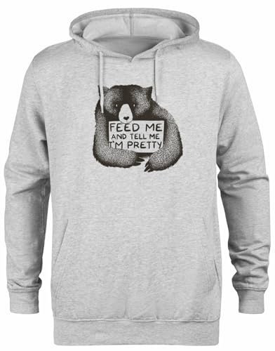 Sweat à capuche gris sweat-shirt hoodie imprimé ours pull mode urbaine