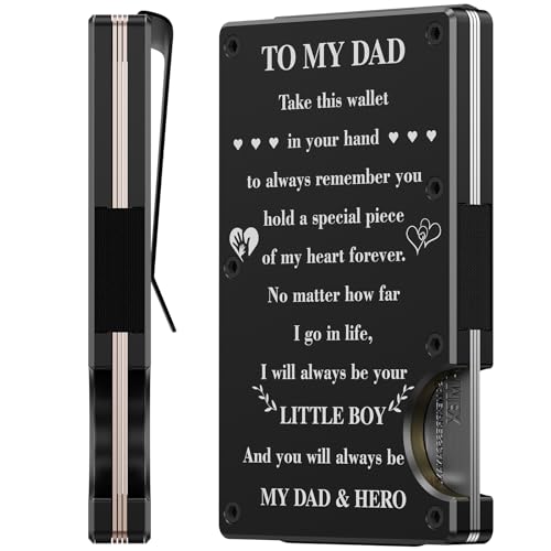 Father's Day gifts for dad From Son: Wallet & & Keychain Gift Set for Father, Men with Money Clip,Mens Gift