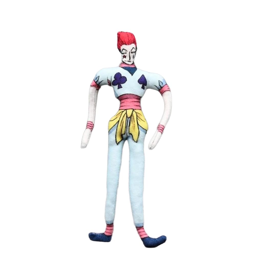 Zhongkaihua Hisoka Plush Action Figure Hisoka Plush Pillow 28CM Twistable Articulated Character Creative Collectible Gift Christmas Decoration for Home Party