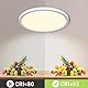 LQWELL® Deckenleuchte LED Deckenlampe, IP44 Wasserfest Badlampe Rund Flach 18W 4000K 1980LM Modern Schlicht Lampe Dünn für Wohnzimmer Badezimmer Schlafzimmer Küche Balkon Keller Büro, 220 * 24mm