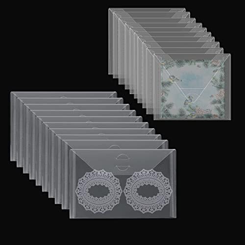 30 Pcs Stamp & Die Storage Pockets 3 Size Resealable Clear Plastic Seal Bags Storage Case for Cutting Dies Stencil Album Stamp Crafts for DIY Scrapbooking Paper Card Craft Cutting Dies Storage