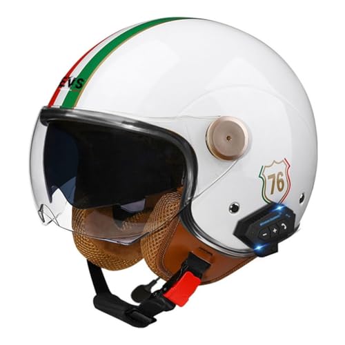 Casque moto jet Bluetooth double visière micro intégré casque scooter ouvert ECE - 2