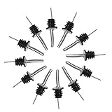 CoZroom Stainless Steel Liquor Pourers Wine Bottle Pourer with Tapered Spout for Liquors and Spirits or Olive Oil, Pack of 12