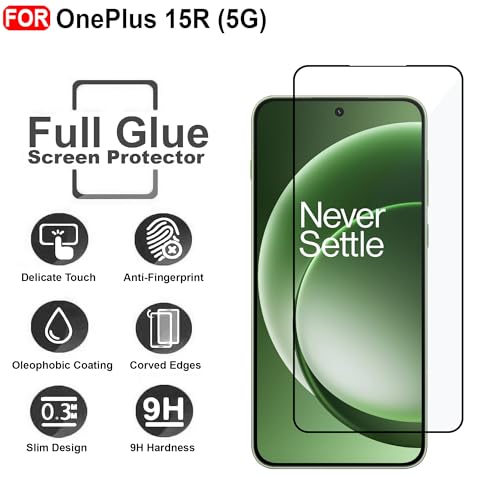 Image of CEDO Tempered Glass for OnePlus 15R (5G) | Screen Protector Full HD Quality Tempered Glass Anti-Scratch Edge to Edge Coverage with Easy Installation Kit (Black)