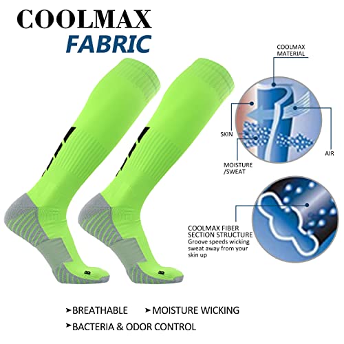 Three street Baseball Socks, Mens Womens Thick Padding Stretchy Over Knee Footbal Softball Soccer Team Compression Socks2