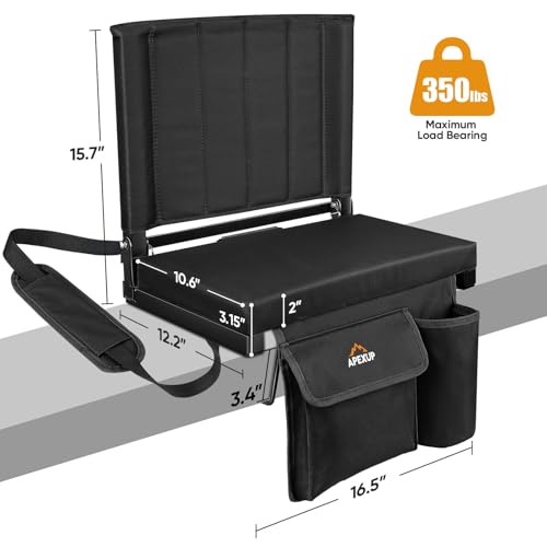 image for APEXUP Stadium Seats with Back Support, Portable Bleacher Seat with La