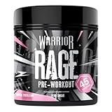 Warrior Rage Pre Workout Powder 392g (45 Servings) – 300mg Caffeine High Stim Energy Drink Supplement + Beta-Alanine, Creatine, BCAA, Taurine, Citrulline & Arginine AAKG for Muscle – Brutal Bubblegum