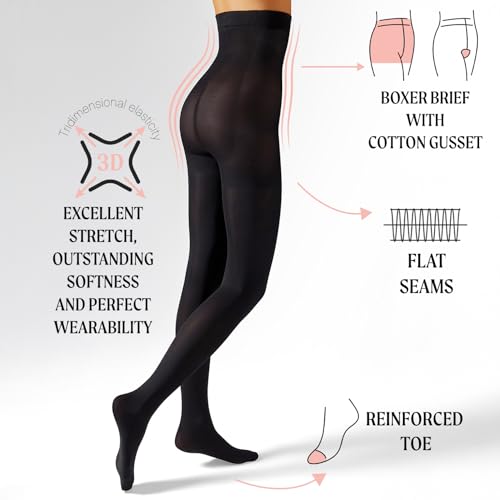 Image of CALZITALY HIGH WAIST PANTYHOSE | OPAQUE SHAPING TIGHTS | WINTER PANTYHOSE | 80 DEN | BLACK | S, M, L, XL | ITALIAN HOSIERY |