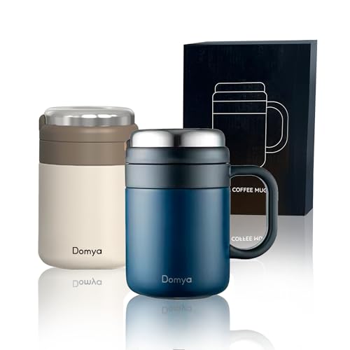 Insulated Stainless Steel Travel Mug with Tea Infuser – 500ml Capacity for Tea & Coffee, Vacuum Flask with Handle, Keeps Drinks Hot & Cold for 12 Hours - Dark Blue - Image 2