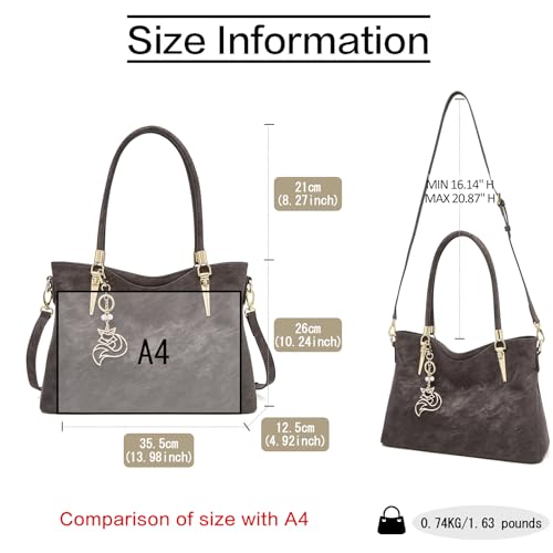 Image of FOXLOVER Soft Genuine Leather Medium Purses for Women Tote Bag Handbags with Top-handles Shoulder Satchel Purse