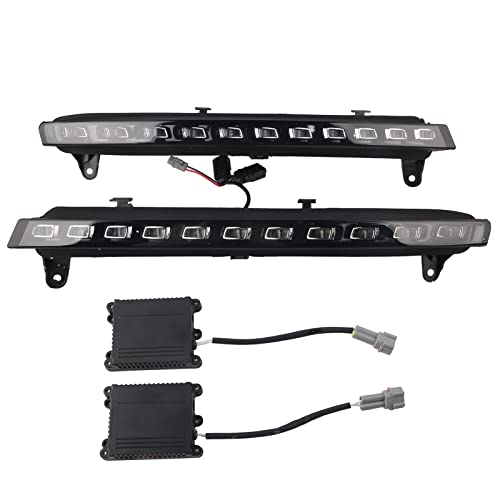 Feux de jour, Qiilu 1Pair 2- Couleurs Feu Diurne de Voiture LED DRL Feux de Circulation Diurne Feu Diurne Auto Clignotant à LED pour Q7 06-09 DC 12V