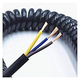 スプリング伸縮スパイラルケーブル-3芯スプリングワイヤー、スパイラル電線、黒電源コード延長ワイヤー、0.5スクエア2.5m 5m 7.5m、(長さ：線長7.5m、仕様：3芯24AWG) (コロ (Color : 3 Core 20awg, Size : Line length 2.5m)