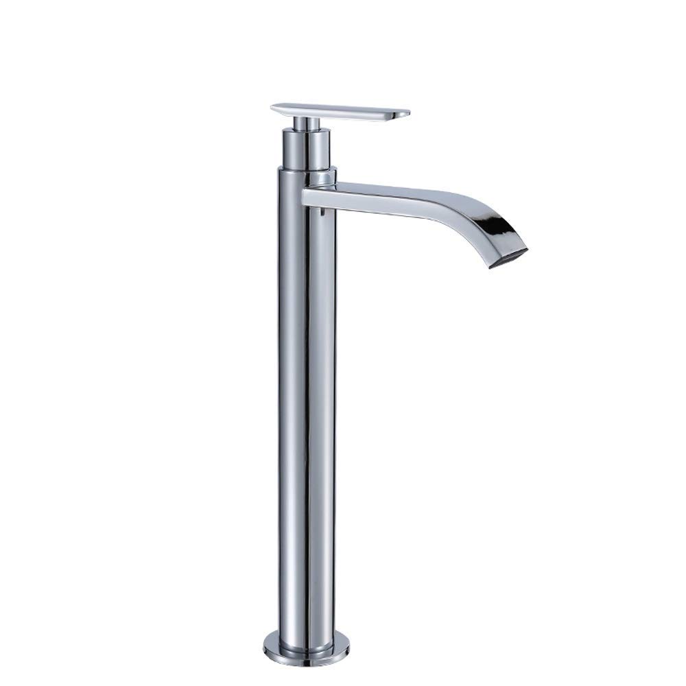 Robinet lavabo haut 30 cm - Mitigeur eau froide unique bouche plate - 8