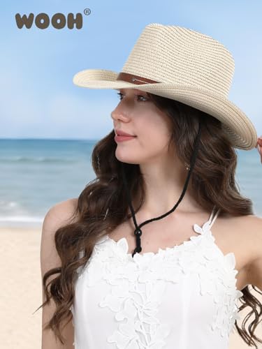 Sombrero de paja veraniego para mujer con ala ancha miniatura 6
