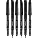 6 PENS Pilot Bravo Liquid Ink Marker Pen, Bold Point, Black (PIL11034)
