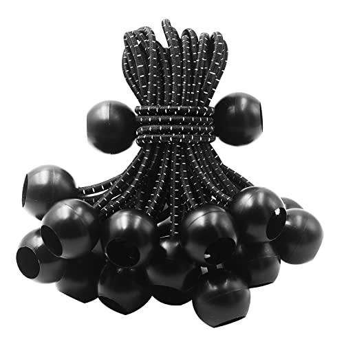 HomWanna Bungee Balls Cords 25Pcs, 4 inch Flag Bungees Ties