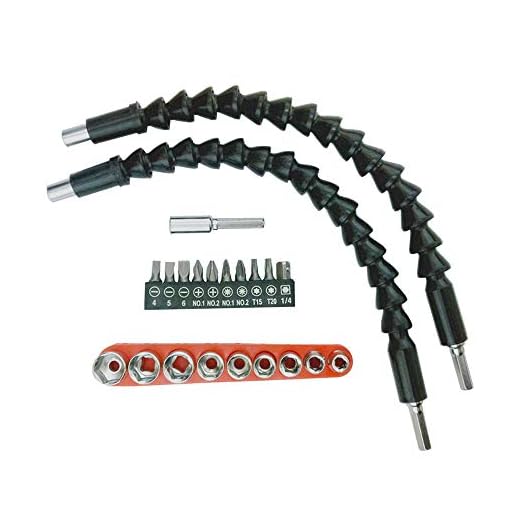 22Pcs Flexible Screwdriver Drill Bit Extension, Drill Bit Extender Holder Set Shaft Tip for Computer Chassis, Electrical Cabinets, Furniture etc