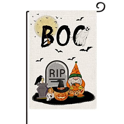 Bandera de Halloween para jardín rústico que decora exteriores con casas malvadas y lunas