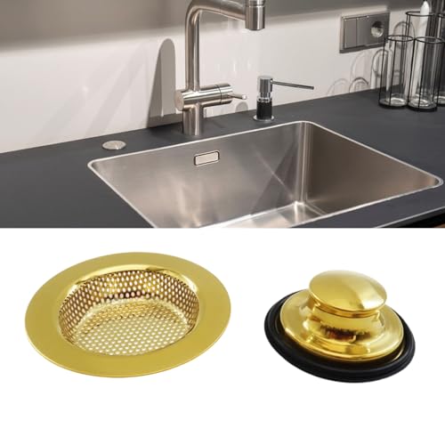 Colador para fregadero y tapón combo de acero inoxidable miniatura 3