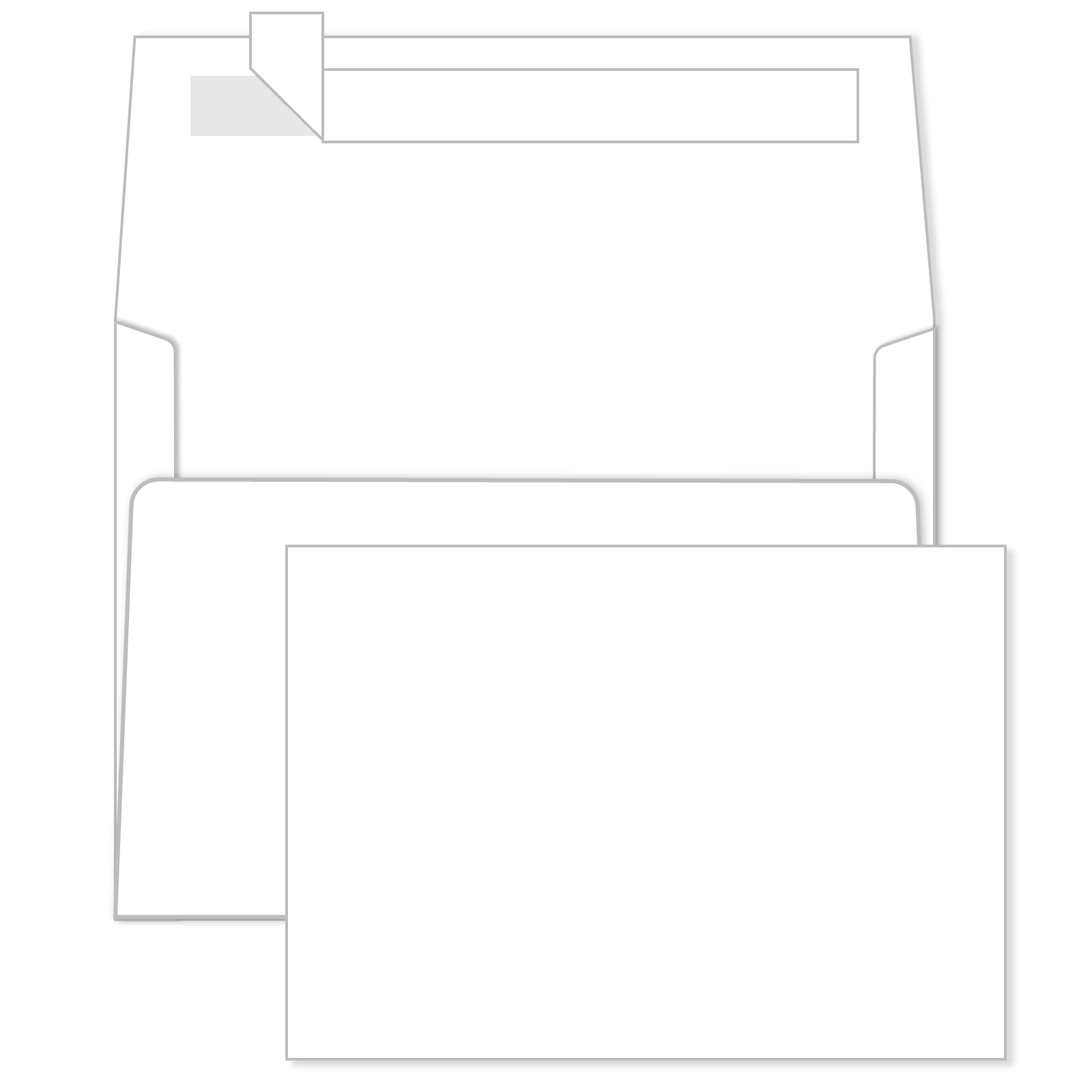 100 Stück ungefaltete Blanko-Karten und Umschläge, 12,7 x 17,8 cm, 12,7 x 17,8 cm, flacher Karton mit A7-Umschlägen, selbstverschließend, leere Notizkarten, Grußkarten und Umschläge für