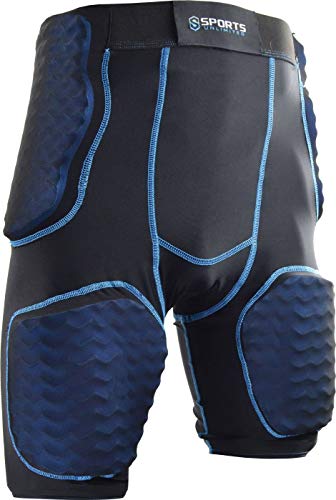 Sports Unlimited Adult 5 Pad Integrated Football Girdle 2.0, Black, Medium