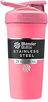 Vista 14 de BlenderBottle Sport Sleek - Botella agitadora de acero inoxidable aislada con batidor de alambre, 25 onzas, frambuesa, batidos de proteínas e