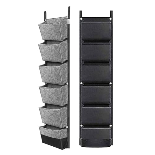 DOITOOL Sacchetti per Coltivazione Sospesi da Parete 2 Pezzi in Feltro Traspirante Fioriera Verticale Salvaspazio per Giardinaggio Interno ed Esterno Design a Tasche Inclinate per