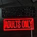 GGK Adults Only Neon Sign Man Cave Sign Red ADULTS ONLY LED Sign Neon Lights for Bedroom Wall Decor Man Cave Decor Door Mount Sign USB Operation with Switch Gifts for Boyfriend, Daddy, Man