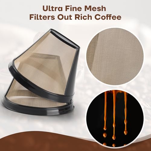 Wiederverwendbare Kaffeefilter, 4 für Permanentfilter für Ninja-Kaffeemaschine für Cuisinart Filterkorbersatz (2 Kaffeefilter und 2 Kaffeeuntersetzer) – Bild 5