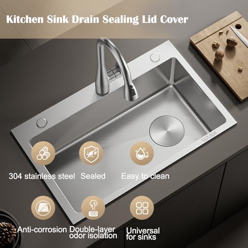 Tapa de desagüe de acero inoxidable 304 tipo plano 2 pcs miniatura 2