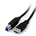 Produktbild Super Speed PREMIUM USB 3.0 Kabel -USB A-Stecker auf USB B-Stecker,USB 3.0 Übertragungsrate bis zu 5 Gbps geschirmt, flexibel,Schnelle,sichere Datenübertragung-kompatibel USB 2.0-90cm |schwarz/blau|