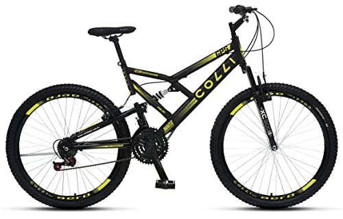 Colli Bike, Bicicleta GPS 148, Dupla Suspensão e Freios V-Brake, Aro 26 Aero, 36 Raias, Amortecedor Central, 21 Marchas
