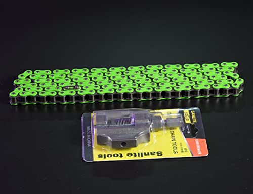 Cleo 420 Motorcycle Chain+ Chain Breaker, 420 Standard Roller Chain 140 Links Heavy Duty Drive Chain For 50Cc 70Cc 90Cc 110Cc 125Cc Dirt Pit Bike Atv Quad Go Kart Scooter Mini Bike #TOP1