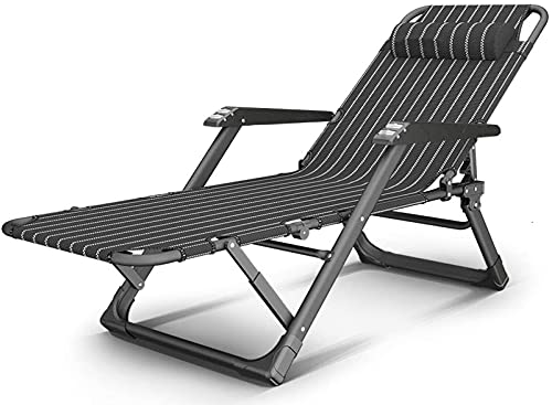 Genérico Tumbona Plegable para Exteriores con Almohada, reclinable y Ajustable, de Gravedad Cero, Ideal para Oficina, Piscina, jardín, Camping.