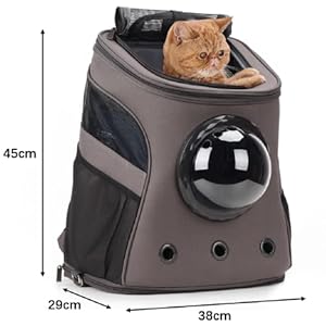   LOLLIMEOW-Large-Pet-Carrier-Backpack-Bubble-Backpack-Carrier-for-Fat-Cats-and-PuppiesAirline-ApprovedGrey