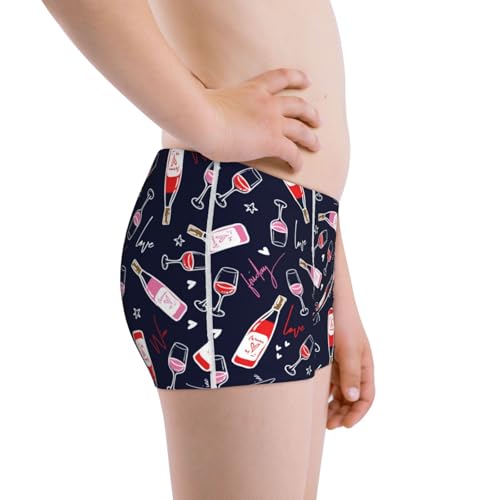 Boys' Cotton Boxer Brief Soft Underwear-Love Wine2