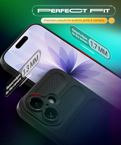 Image of WOW IMAGINE Ultimate Silicone Back Cover Case for iPhone 17 | Heat Dissipation Thin Soft TPU | 360 Camera Protection | Breathable Cooling Holes - Pitch Black