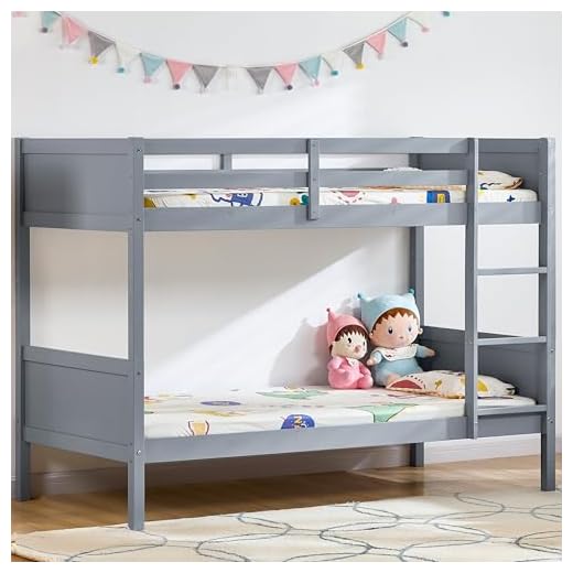 Best Space Saving Kids Beds for Small Rooms 27 Junior Vida Gemini Bunk Bed Detachable Kids Children Single 3ft Bed Frame Pine Wood (Grey)