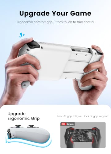 Image of NinjaPlusOX Wireless Phone Controller for iPhone /Android with Hall Joystick, Wireless Mobile Game Controller Support Xbox Game Pass, Steam Link, Call of Duty, Roblox, Handheld Gaming Gamepad, White