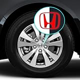 IPG Decal Made for Crosstour Accord Element CRV CRZ Ridgeline Odyssey Pilot Logo Center Cap Overlay Wheel Tire Decals Stickers (Logo: 2.25' / Center Cap:2.75')(4 Units) (Reflective Red)