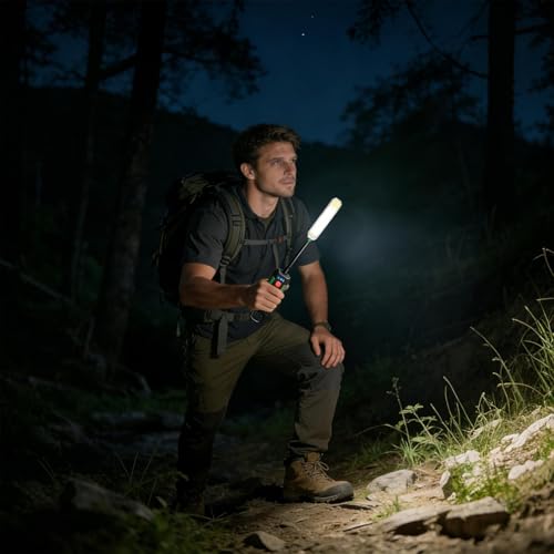 Lámpara LED recargable con brillo ajustable de modos y base portátil 3